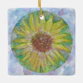 Zonnebloem-cirkel met lavender Art Ornament (Voorkant)