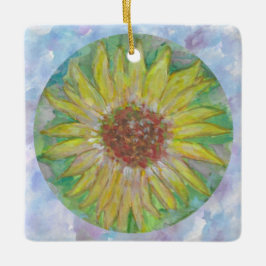 Zonnebloem-cirkel met lavender Art Ornament
