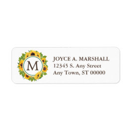 Zonnebloem Cirkel Monogram Retouradres Label