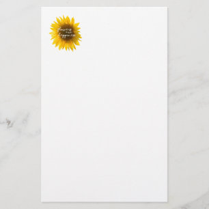 Zonnebloem citaat "bloemen zijn geluk" briefpapier