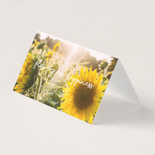 Zonnebloem citaat "bloemen zijn geluk" kaart