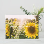 Zonnebloem citeert "bloemen zijn geluk" (Staand voorkant)