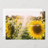 Zonnebloem citeert "bloemen zijn geluk" (Voorkant / Achterkant)