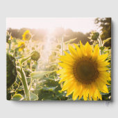 Zonnebloem citeert "bloemen zijn geluk" gastenboek (Achterkant)