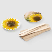 Zonnebloem citeert "bloemen zijn geluk" handwaaier (Niet-gemonteerd)