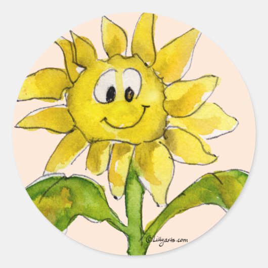 Zonnebloem Clipart Sticker 2 (Voorkant)