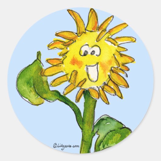 Zonnebloem Clipart Sticker 4 (Voorkant)