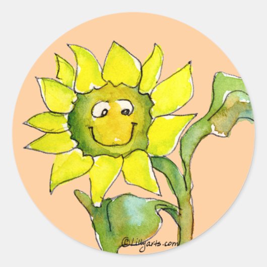 Zonnebloem Clipart Sticker 8 (Voorkant)