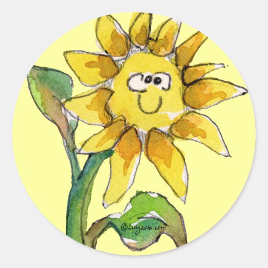 Zonnebloem Clipart Sticker 9 (Voorkant)
