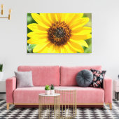 Zonnebloem Close Up canvas print (Insitu (Woonkamer))