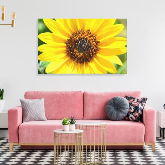 Zonnebloem Close Up canvas print (Insitu (Woonkamer))