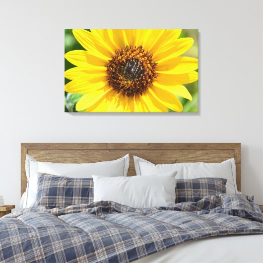 Zonnebloem Close Up canvas print (Insitu (Slaapkamer))