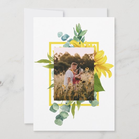 Zonnebloem Cluster Paren Trouwdouche Kaart (Achterkant)