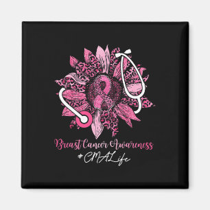 Zonnebloem CMA Life Roze Lint Borstkanker Aware Magneet
