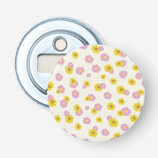 Zonnebloem Coaster Button Flesopener (Voorkant)