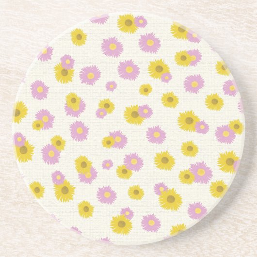 Zonnebloem Coaster Zandsteen Onderzetter (Voorkant)
