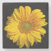 Zonnebloem coastercan stenen onderzetter (Voorkant)