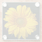 Zonnebloem coastercnm glazen onderzetter (Achterkant)