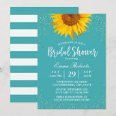 Zonnebloem Confetti Turquoise Vrijgezellenfeest Kaart (Voorkant / Achterkant)