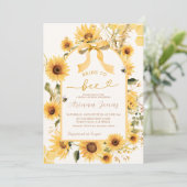 Zonnebloem Coquette Bow Bride to Bee Vrijgezellenf Kaart (Staand voorkant)