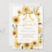 Zonnebloem Coquette Bow Love in Bloom Vrijgezellen Kaart (Voorkant)