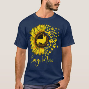 Zonnebloem Corgi Dog mam met hond Hondenliefhebber T-shirt