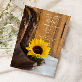 Zonnebloem Cowboy Boot Sweet 16 Barn Birthday Part Kaart