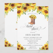 Zonnebloem Cowboy Boots Country Vrijgezellenfeest Kaart (Voorkant / Achterkant)