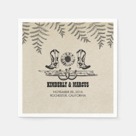 Zonnebloem Cowboy Laarzen Rustieke Country Wedding Servetten