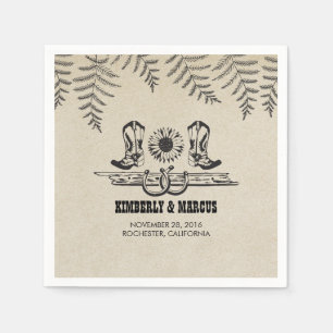 Zonnebloem Cowboy Laarzen Rustieke Country Wedding Servetten