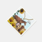 Zonnebloem cowboy paard papier servetten (Hoek)