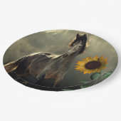 Zonnebloem cowboy papier Borden Papieren Bordje (Gekanteld)