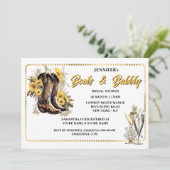 Zonnebloem cowgirl boots bubbly gouden lijst chic kaart (Staand voorkant)