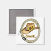 Zonnebloem Cowgirl Magneet (Voorkant / Achterkant)