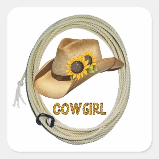 Zonnebloem Cowgirl Stickers (Voorkant)