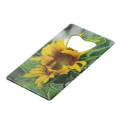 Zonnebloem Creditkaart Flessenopener (Voorkant Gekanteld)
