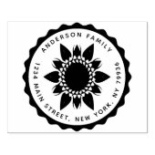 Zonnebloem, Creëer Uw Familienaam Rubberstempel (Afrduk)