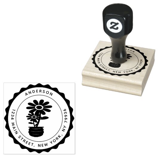 Zonnebloem, Creëer Uw Familienaam Rubberstempel (Gestempeld)