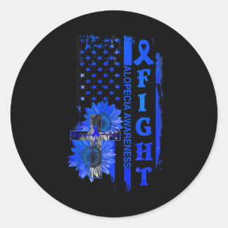 Zonnebloem Crossing Alopecia Awareness Ronde Sticker