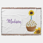 Zonnebloem Cupcake Throw Blanket Deken (Voorkant)