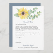 Zonnebloem Custom Dank u Kaarten voor Bedrijven (Voorkant / Achterkant)