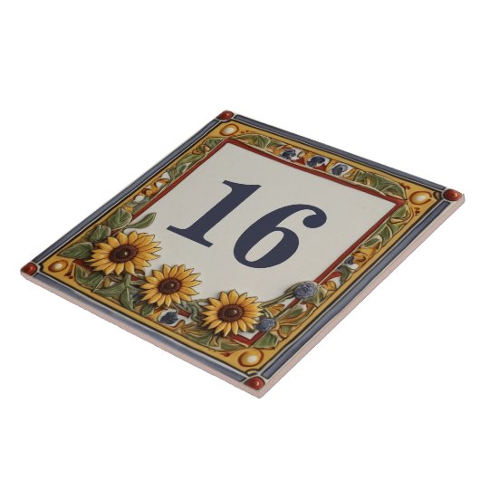 Zonnebloem Custom House Nummer Bord Teken Plaque Tegeltje (Zijkant)