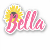 Zonnebloem Custom Name Vinyl Decal Sticker (Voorkant)