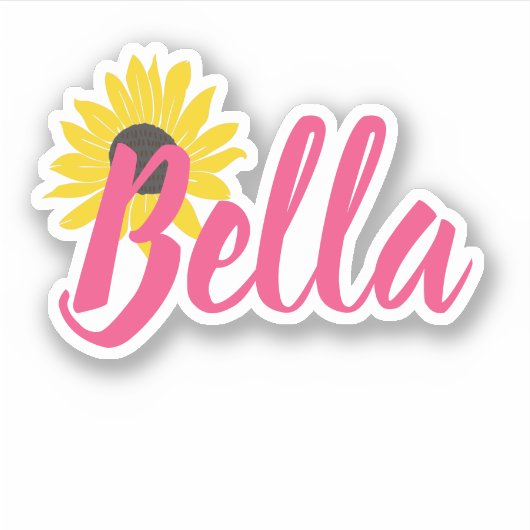 Zonnebloem Custom Name Vinyl Decal Sticker (Voorkant)
