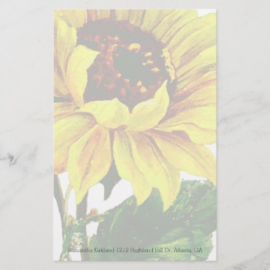 Zonnebloem Custom Stationery Briefpapier (Voorkant)