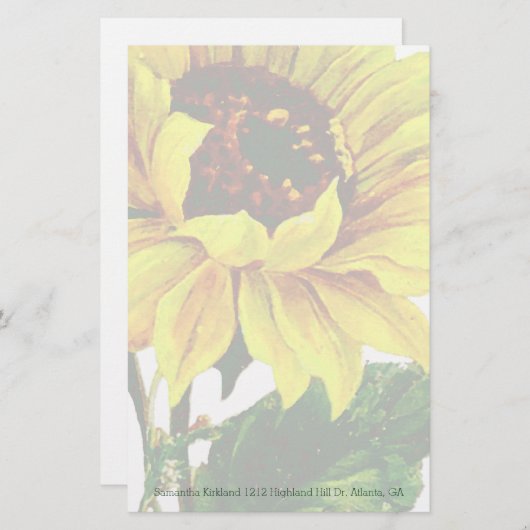 Zonnebloem Custom Stationery Briefpapier (Voorkant / Achterkant)