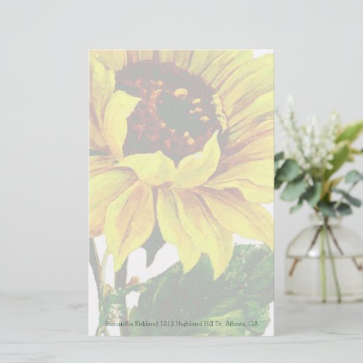 Zonnebloem Custom Stationery Briefpapier (Staand voorkant)