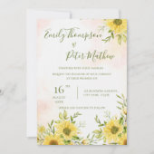 Zonnebloem Cute Yellow Elegant Bright Wedding Kaart (Voorkant)