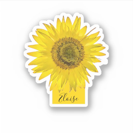 Zonnebloem Cutie Sticker (Voorkant)