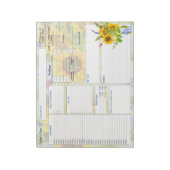 Zonnebloem | Dagelijkse planner | 5 en 1 Food Jour Notitieblok (Linkerzijde)